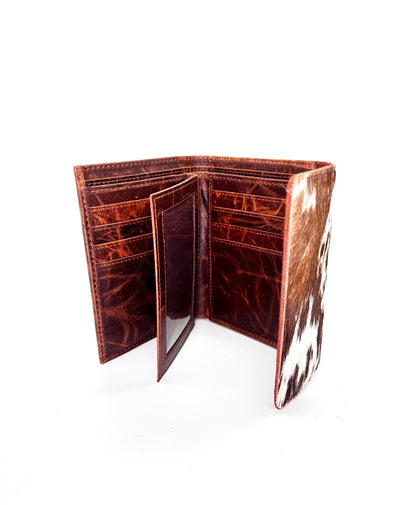 Leather Purse with Cowhide; Zipped Coin Pouch & Multi-Card Slots, Photo/ID Display - JayKayBoutiqueOnline