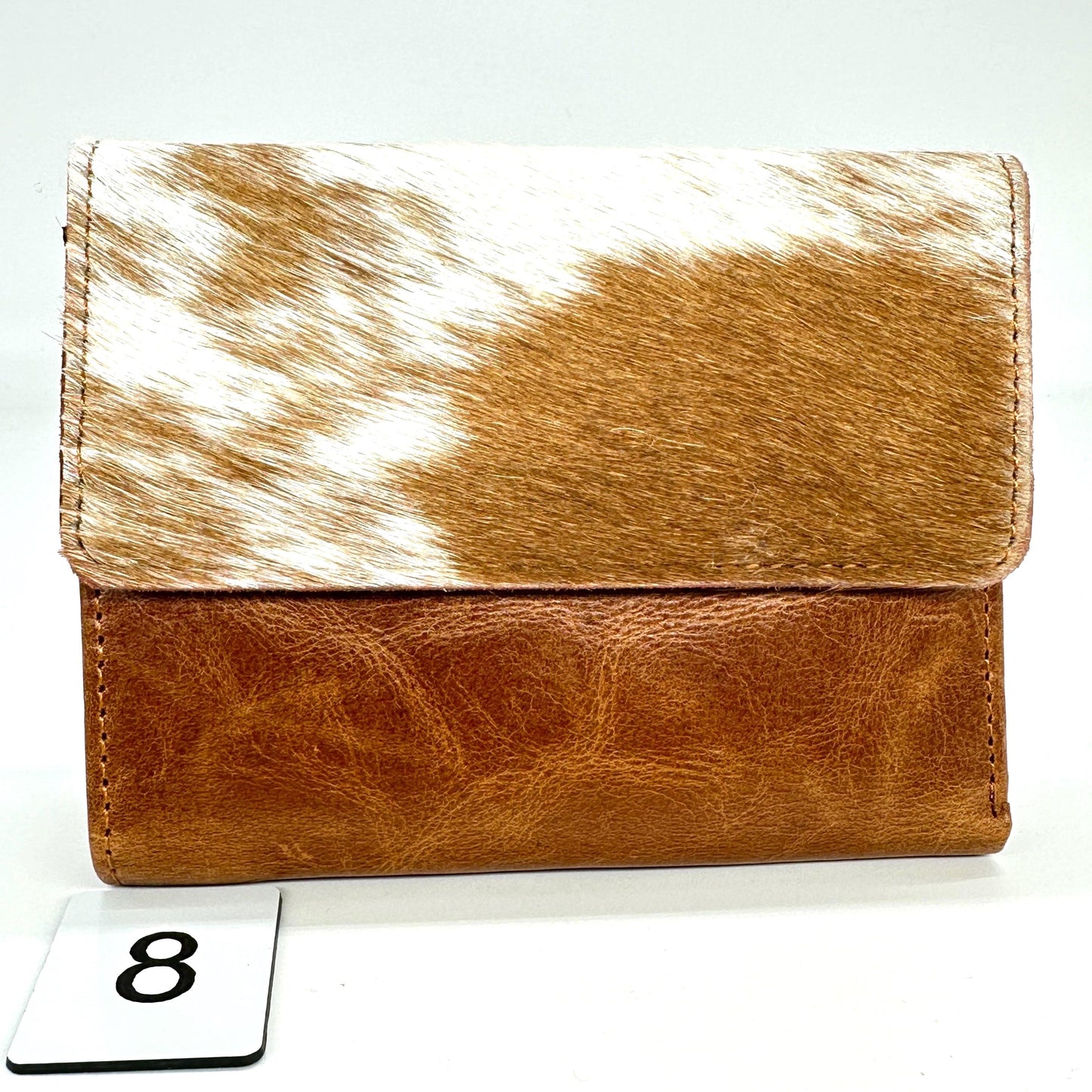 Leather Purse with Cowhide; Zipped Coin Pouch & Multi-Card Slots, Photo/ID Display - JayKayBoutiqueOnline