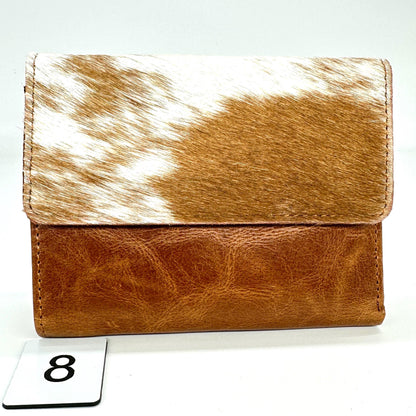 Leather Purse with Cowhide; Zipped Coin Pouch & Multi-Card Slots, Photo/ID Display - JayKayBoutiqueOnline