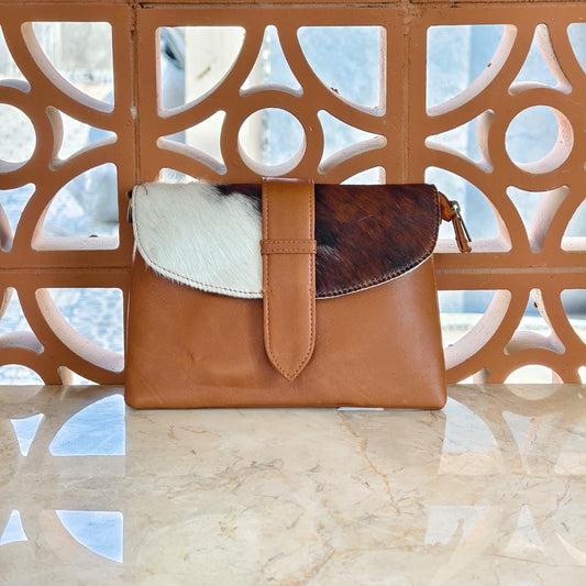 Leather Cowhide Crossbody Clutch Bag with Detachable Strap - JayKayBoutiqueOnline
