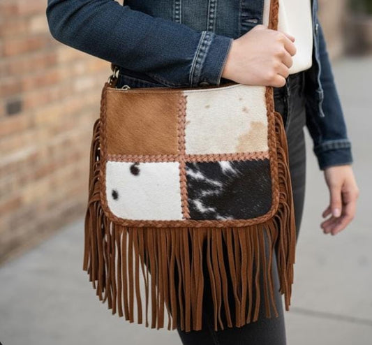 Handcrafted Cowhide Crossbody Bag - JayKayBoutiqueOnline