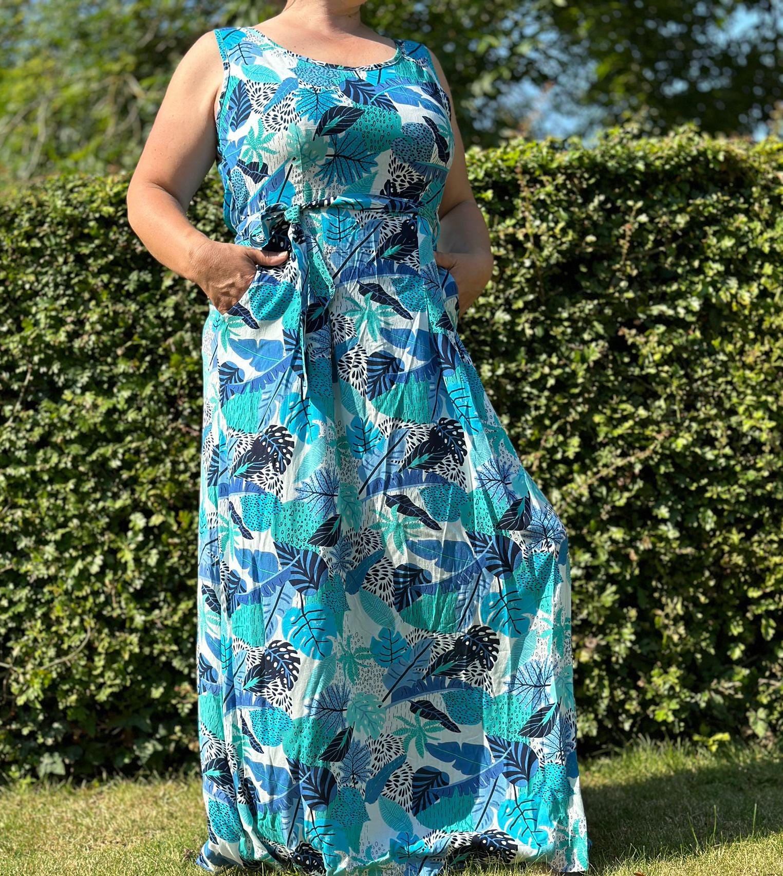 Rayon Maxi Dress with Pockets - JayKayBoutiqueOnline