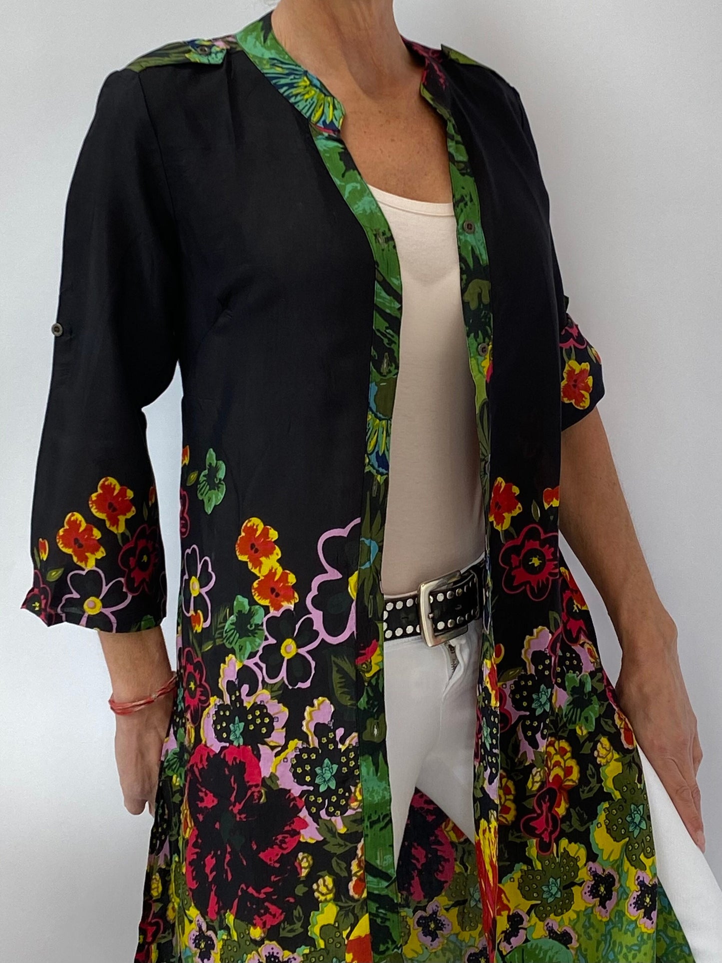 Floral Print Viscose Overshirt Dress - JayKayBoutiqueOnline