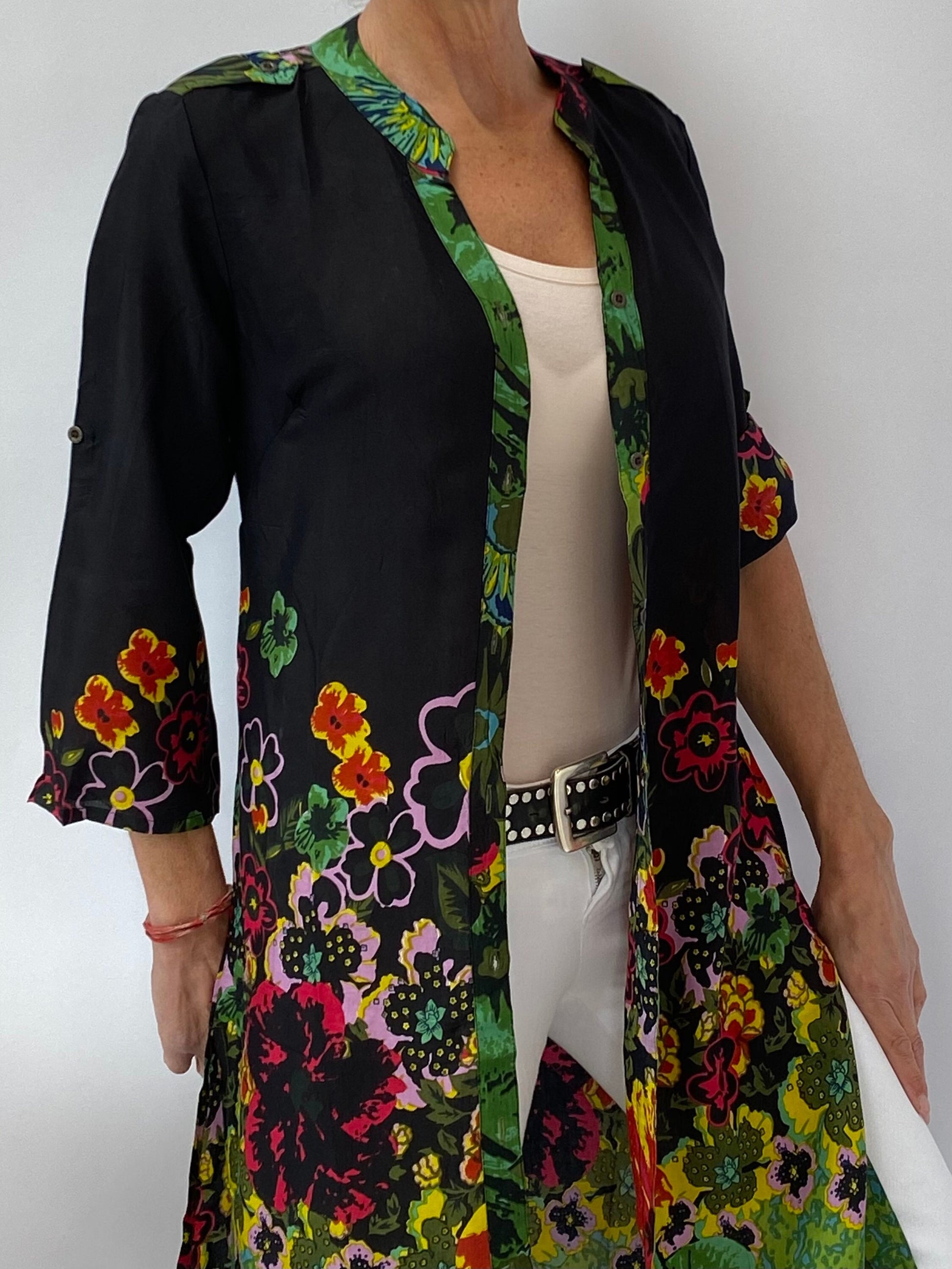 Floral Print Viscose Overshirt Dress - JayKayBoutiqueOnline