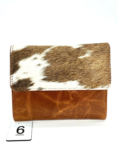 Leather Purse with Cowhide; Zipped Coin Pouch & Multi-Card Slots, Photo/ID Display - JayKayBoutiqueOnline