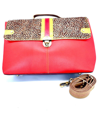 Recycled Coloured Leather Laptop Briefcase Bag, Colourful Unique Briefcase - JayKayBoutiqueOnline