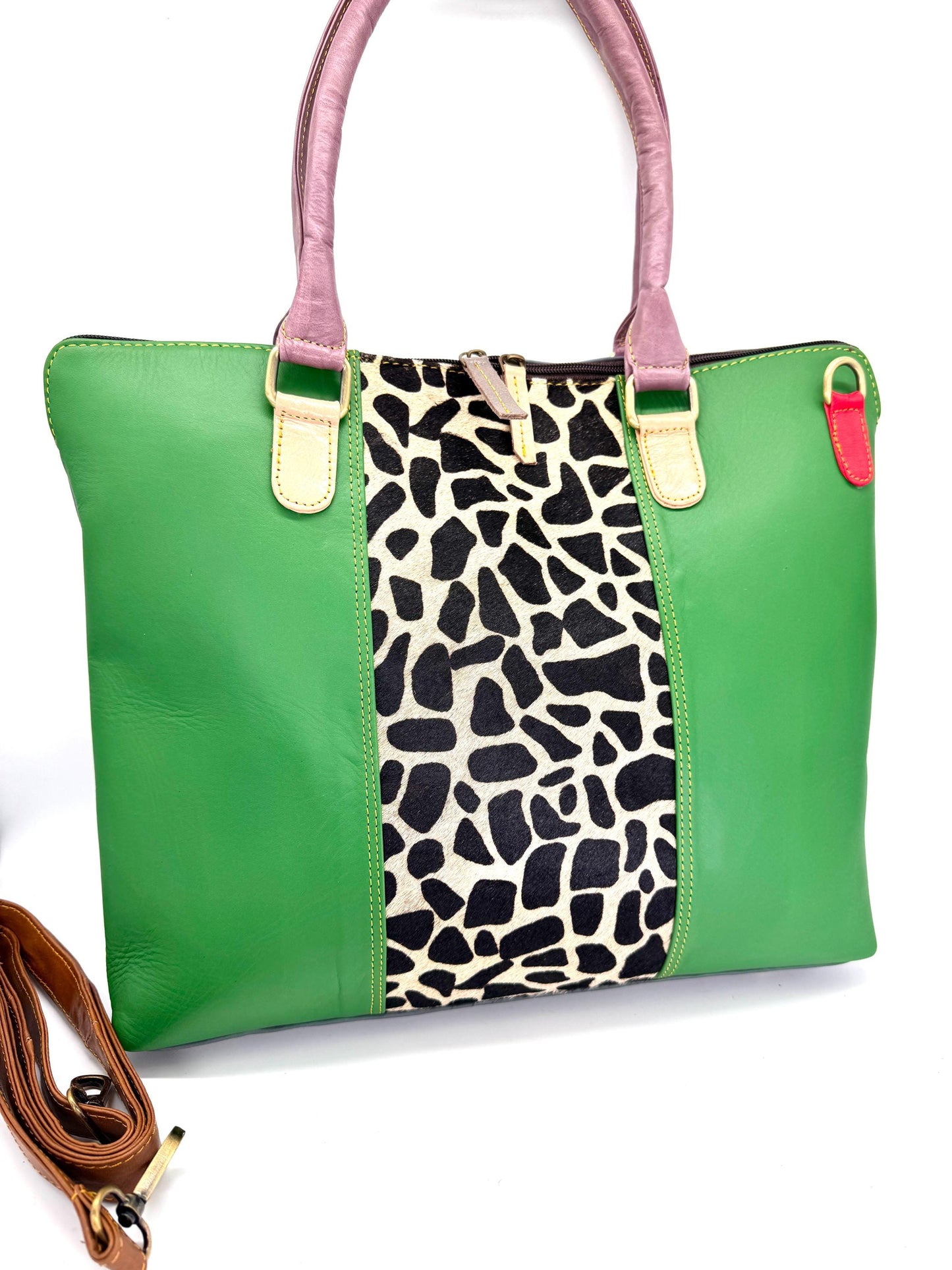 Recycled Coloured Leather 16" Laptop Tote Bag - JayKayBoutiqueOnline