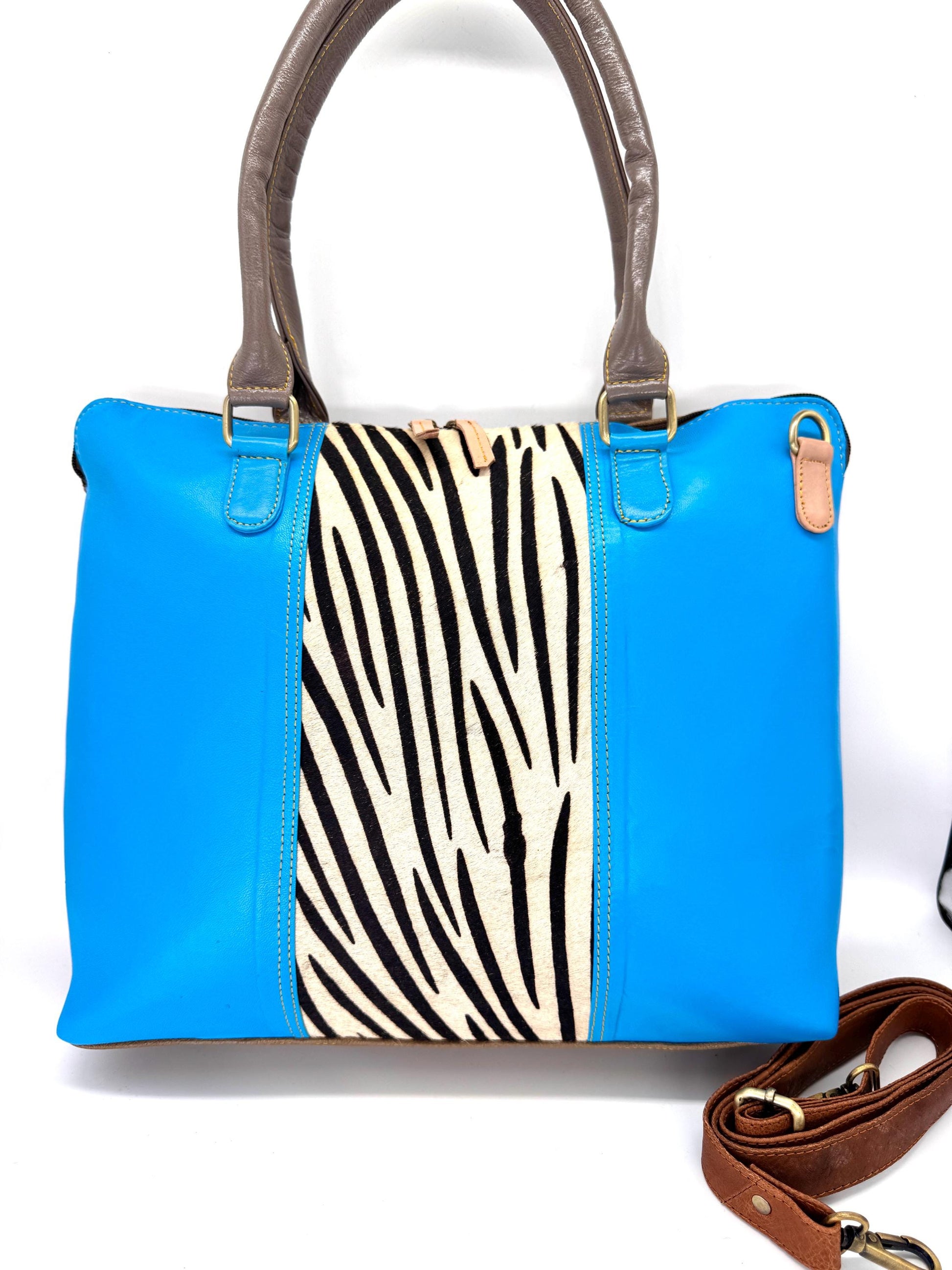 Recycled Coloured Leather 16" Laptop Tote Bag - JayKayBoutiqueOnline