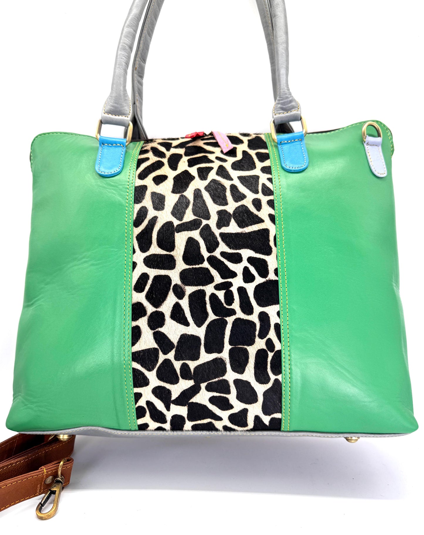 Recycled Coloured Leather 16" Laptop Tote Bag - JayKayBoutiqueOnline