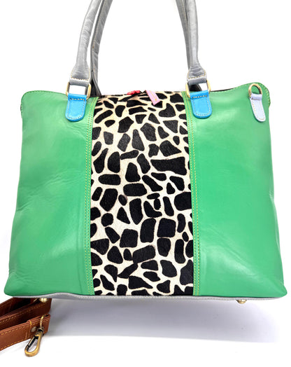 Recycled Coloured Leather 16" Laptop Tote Bag - JayKayBoutiqueOnline