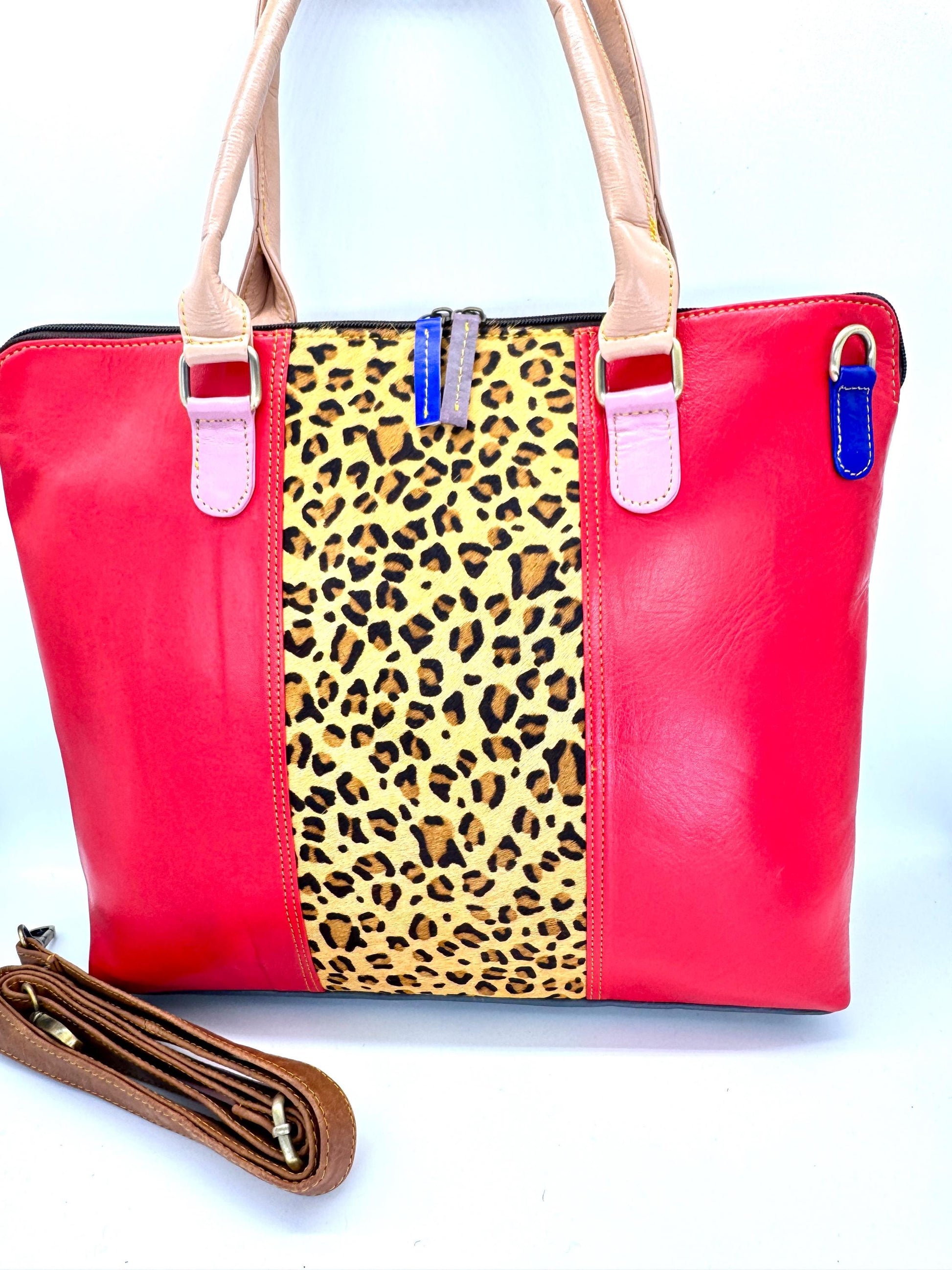 Recycled Coloured Leather 16" Laptop Tote Bag - JayKayBoutiqueOnline