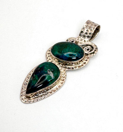 925 German Silver Gemstone Pendants – Artisan Boho Handcrafted Charm Necklace - JayKayBoutiqueOnline