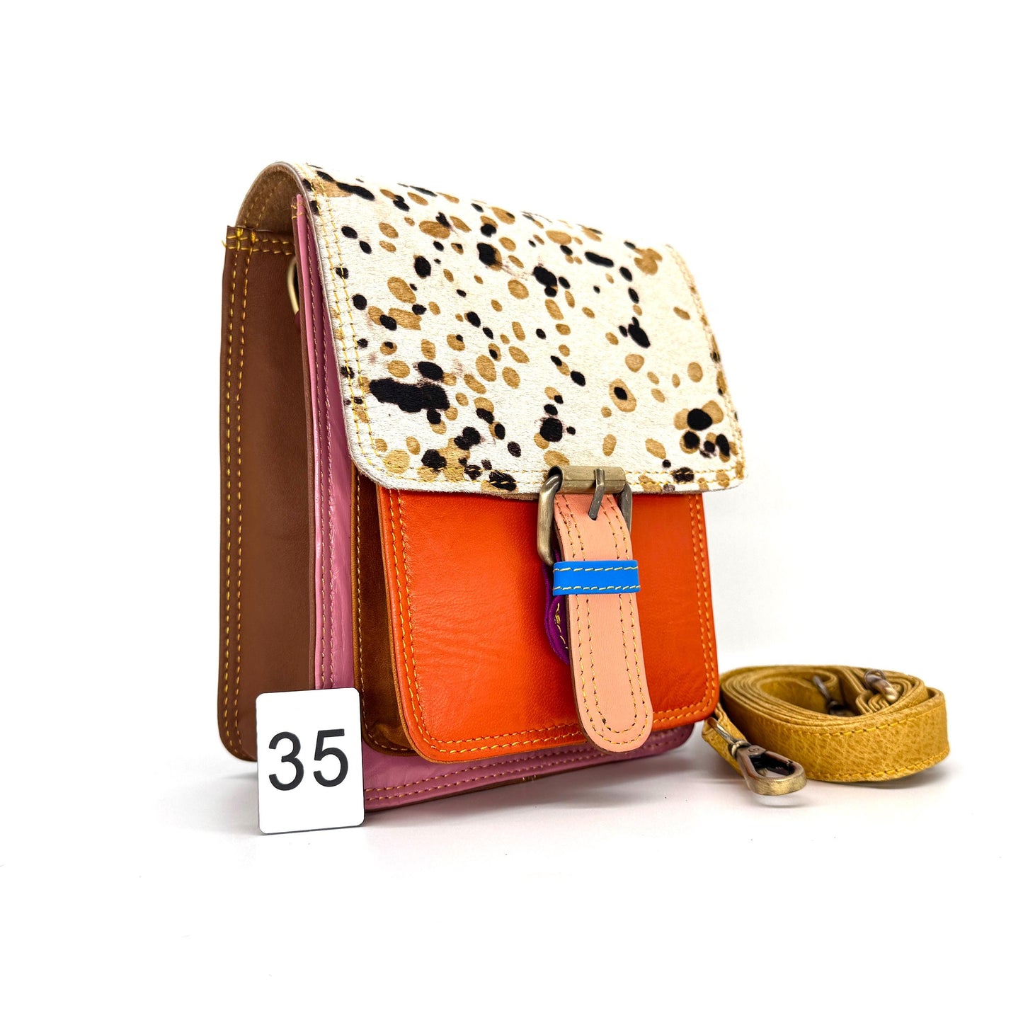 Recycled Coloured Leather Crossbody Bag - JayKayBoutiqueOnline