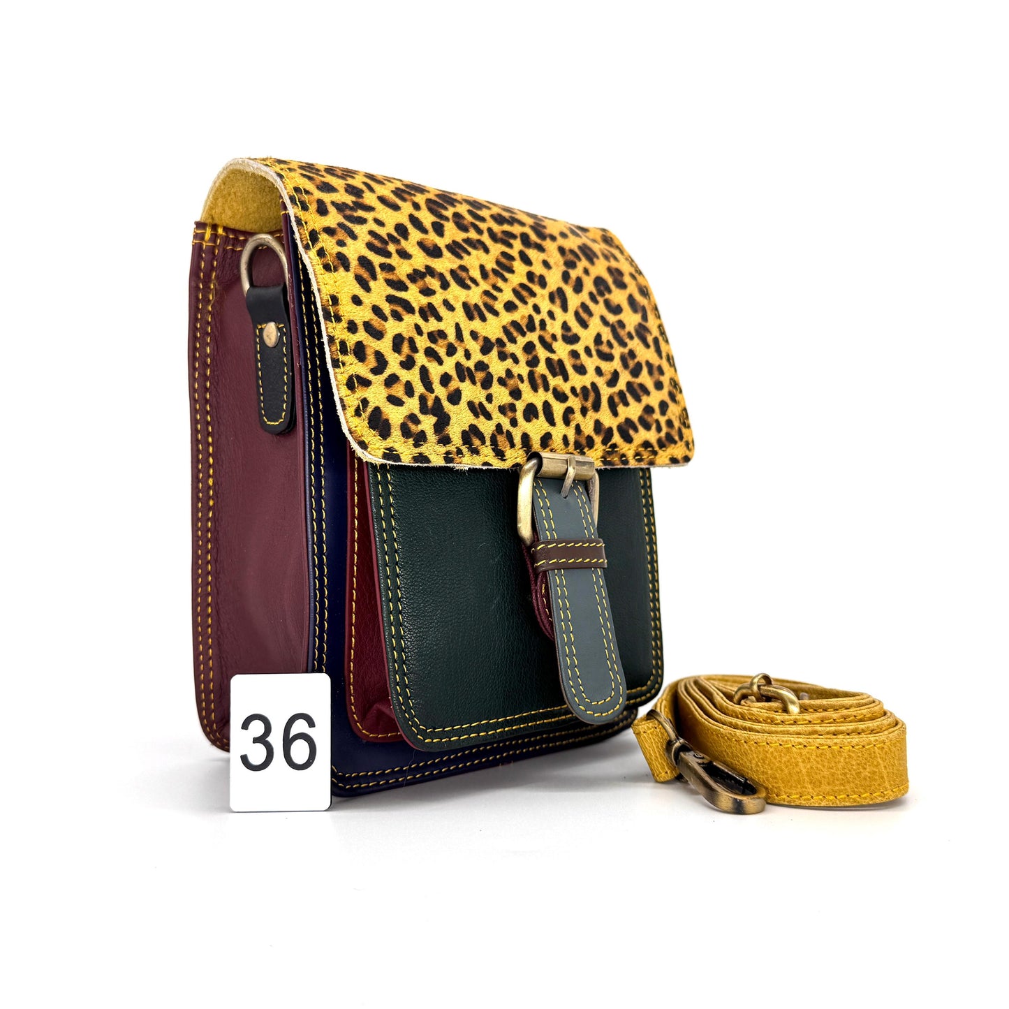 Recycled Coloured Leather Crossbody Bag - JayKayBoutiqueOnline