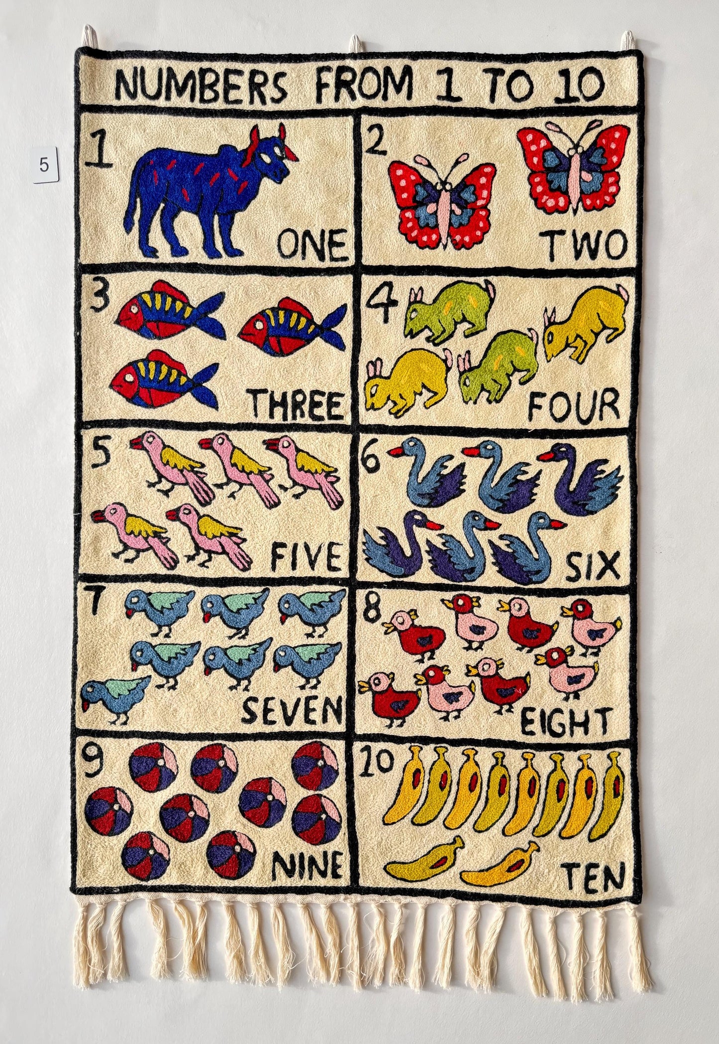 Handmade Wool Number Tapestry Wall Hanging for Nursery Room - JayKayBoutiqueOnline