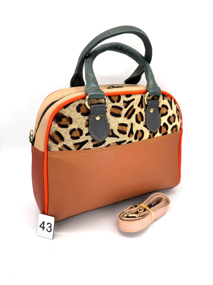 Recycled Coloured Leather Boston Bag - JayKayBoutiqueOnline
