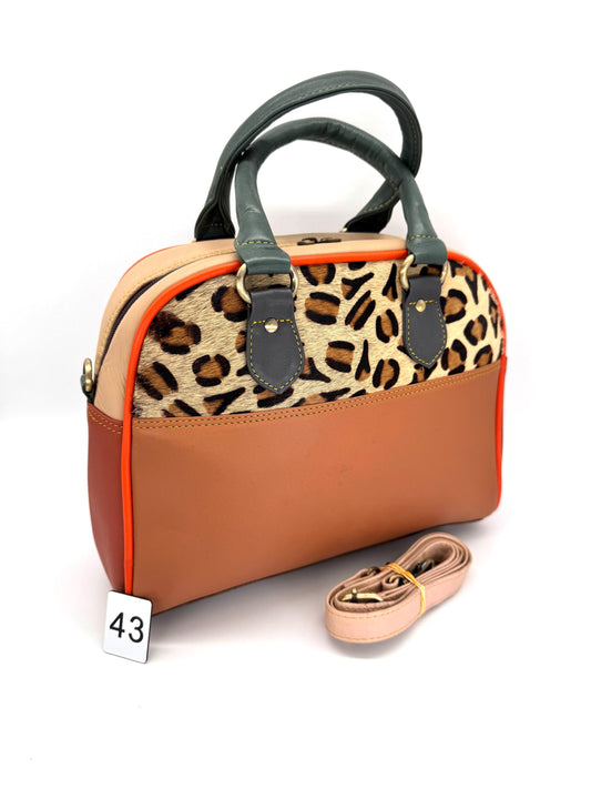 Recycled Coloured Leather Boston Bag - JayKayBoutiqueOnline