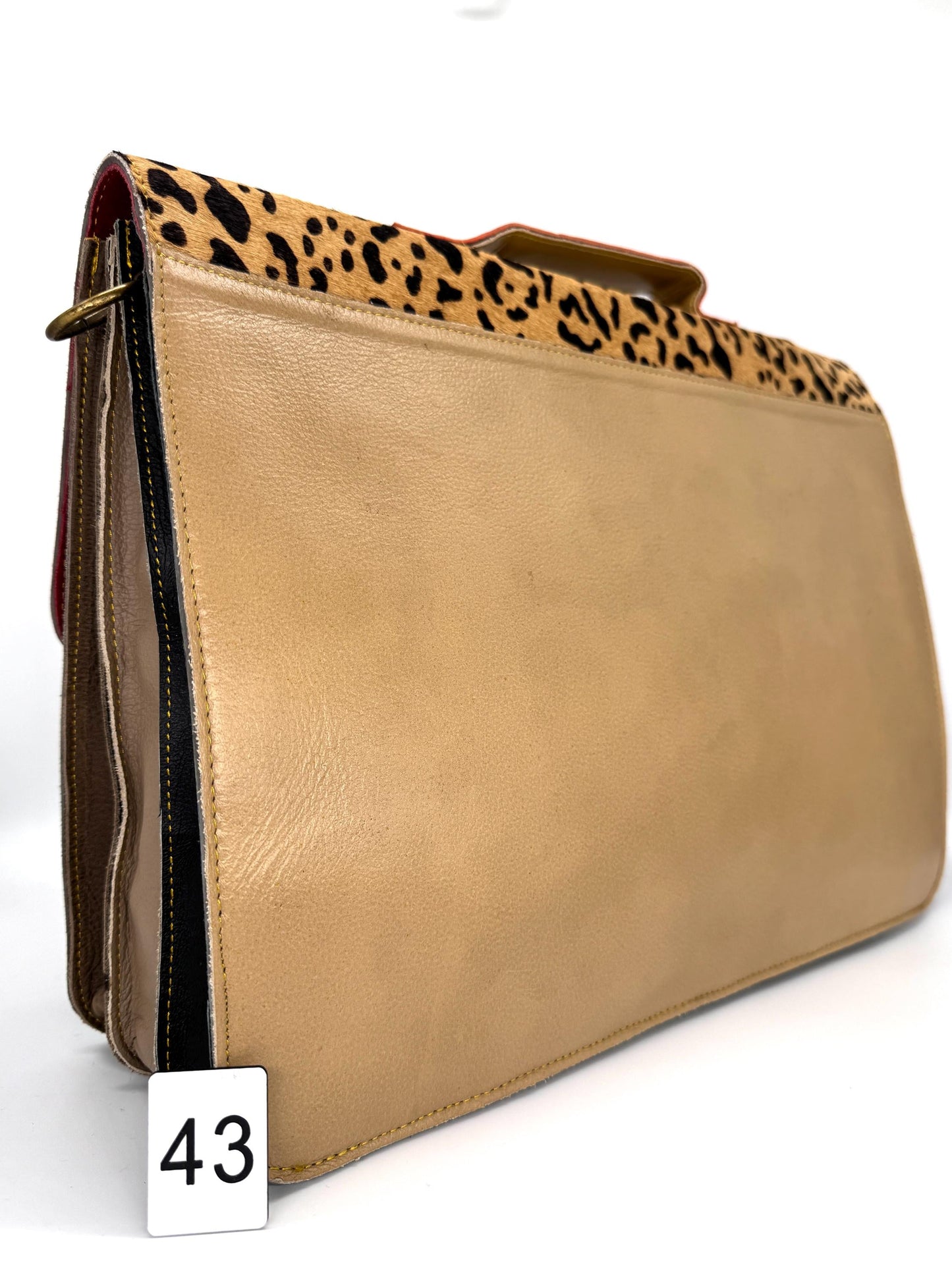 Recycled Leather Satchel: Animal Print, Student Bag, Schoolbag, Office bag - JayKayBoutiqueOnline