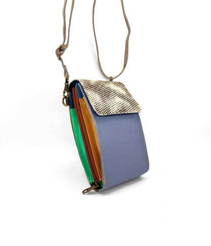 Coloured Leather Crossbody Phone Bag with Hide - JayKayBoutiqueOnline