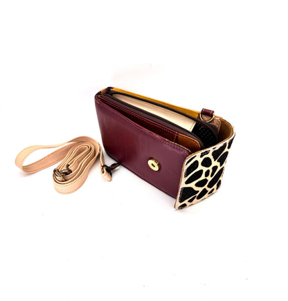 Coloured Leather Crossbody Phone Bag with Hide - JayKayBoutiqueOnline