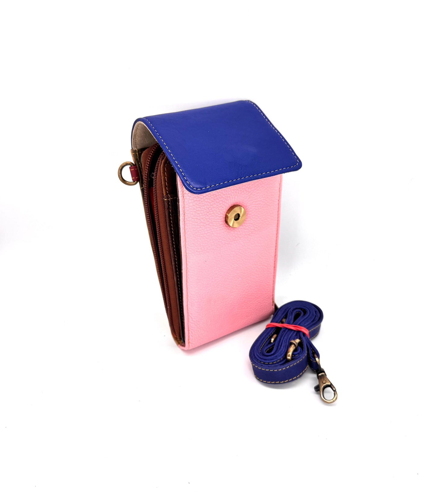 Upcycled Leather Crossbody Phone Bag - JayKayBoutiqueOnline
