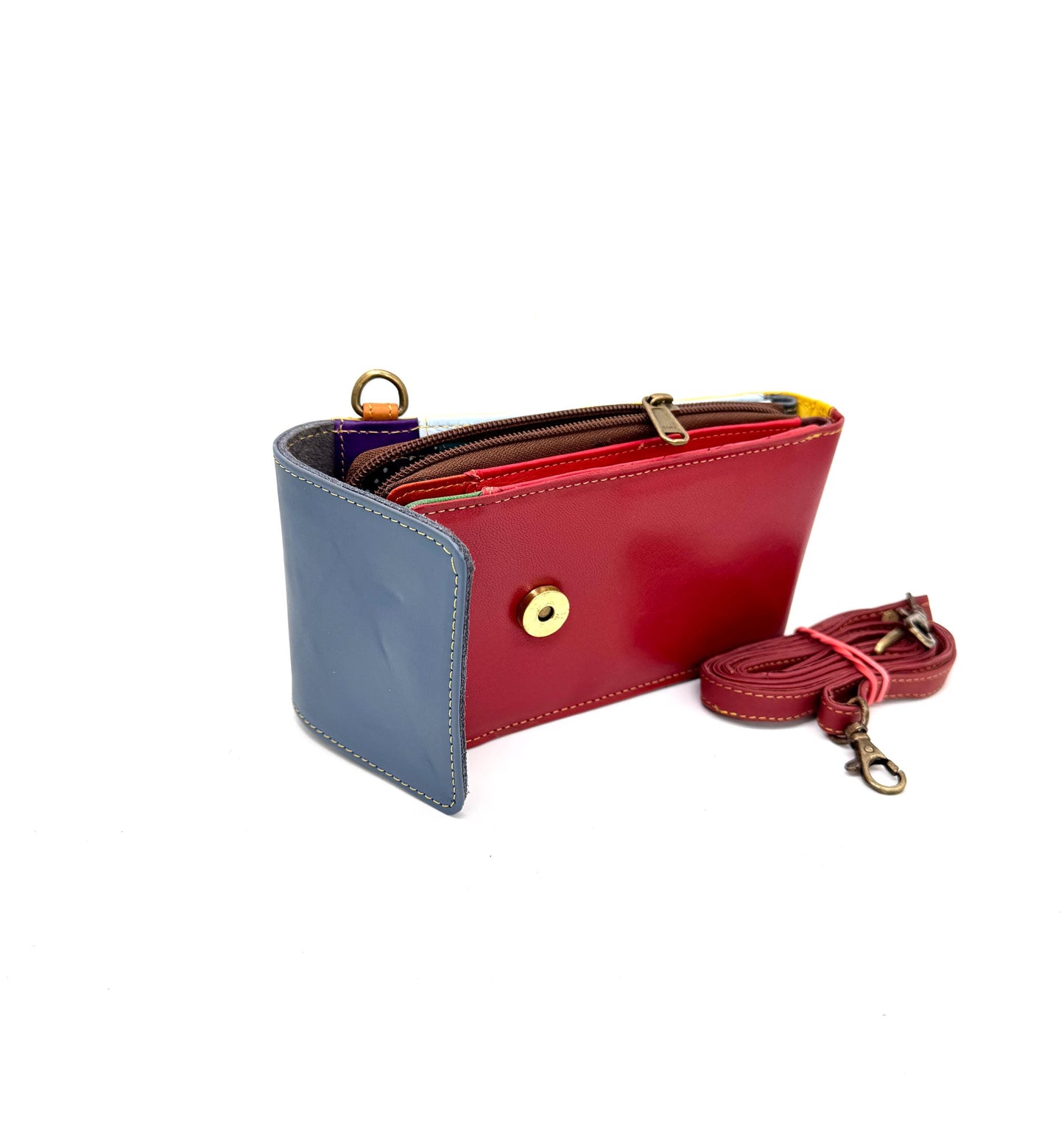 Upcycled Leather Crossbody Phone Bag - JayKayBoutiqueOnline