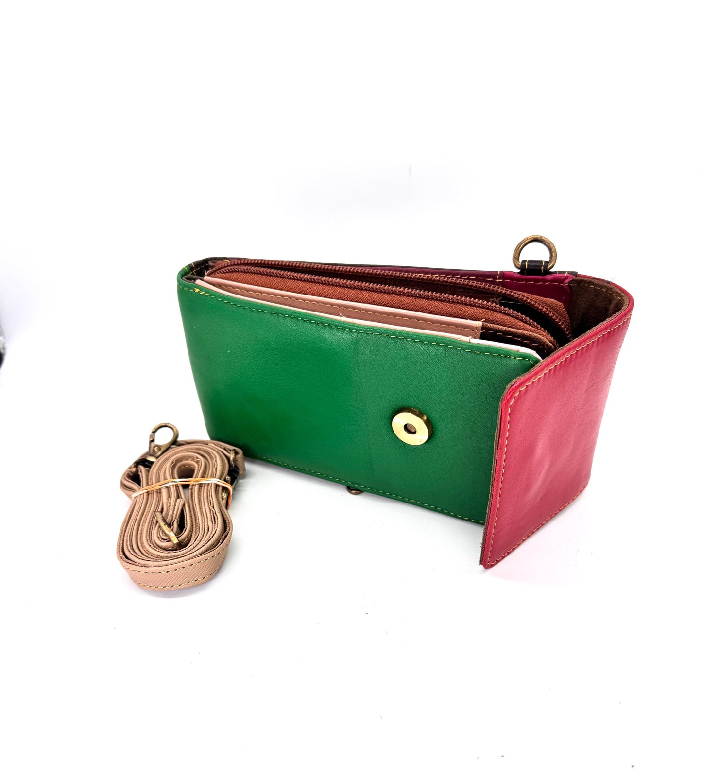 Upcycled Leather Crossbody Phone Bag - JayKayBoutiqueOnline