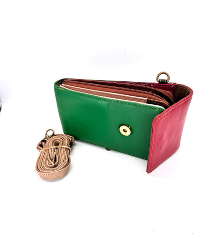 Upcycled Leather Crossbody Phone Bag - JayKayBoutiqueOnline