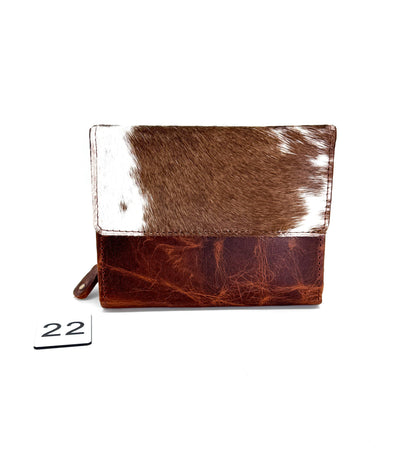 Leather Purse with Cowhide; Zipped Coin Pouch & Multi-Card Slots, Photo/ID Display - JayKayBoutiqueOnline