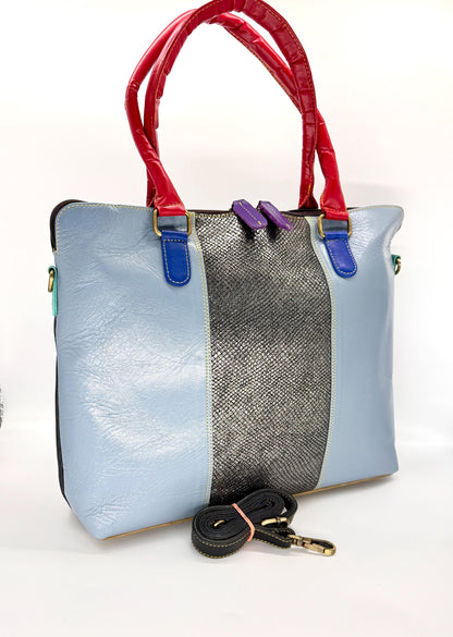 Recycled Coloured Leather 16" Laptop Tote Bag - JayKayBoutiqueOnline