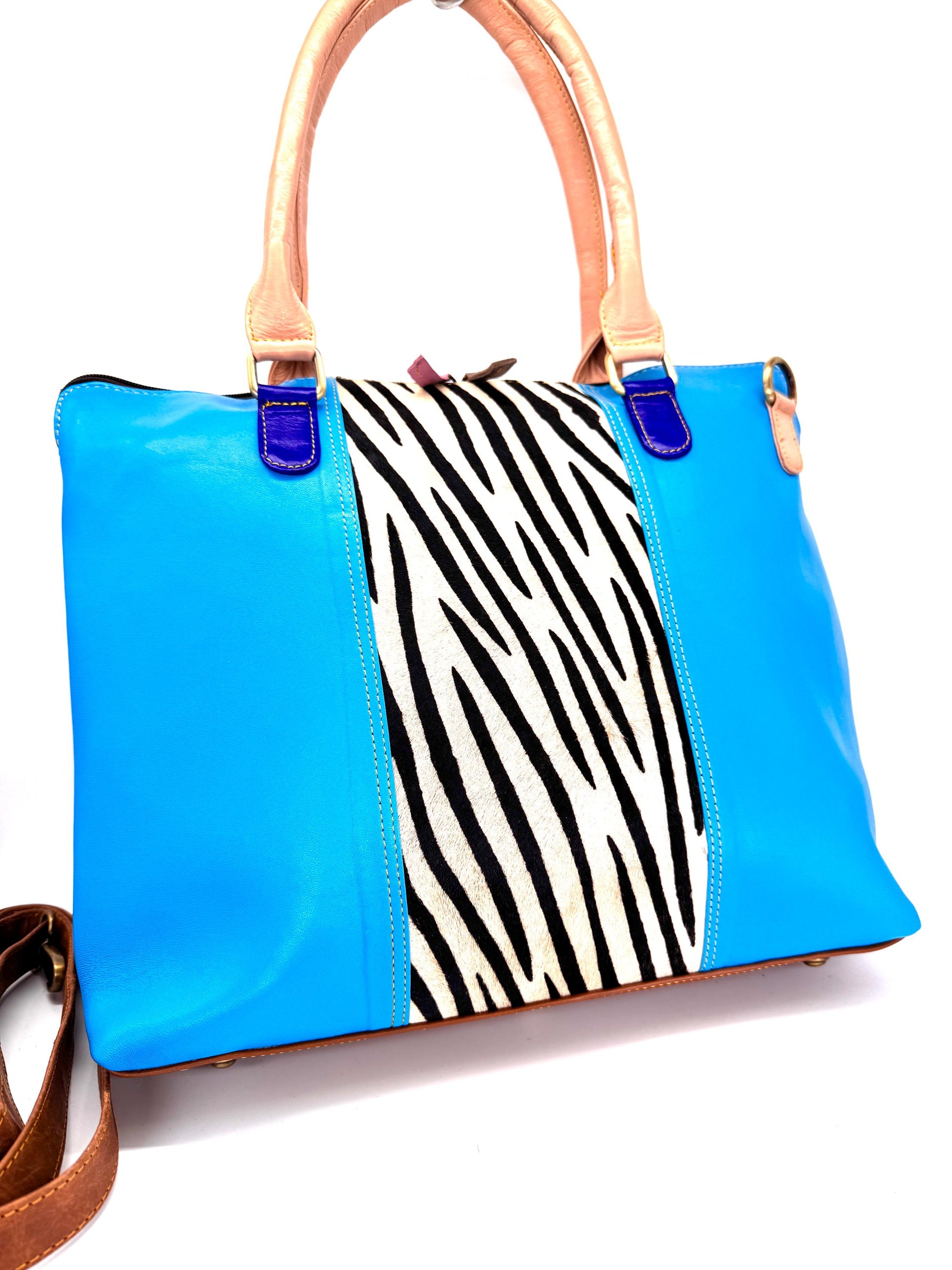Recycled Coloured Leather 16" Laptop Tote Bag - JayKayBoutiqueOnline