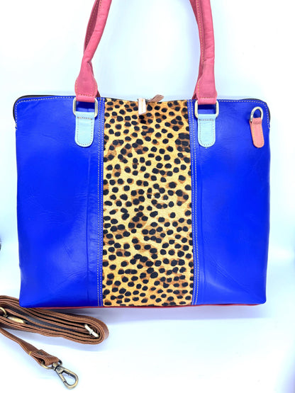 Recycled Coloured Leather 16" Laptop Tote Bag - JayKayBoutiqueOnline
