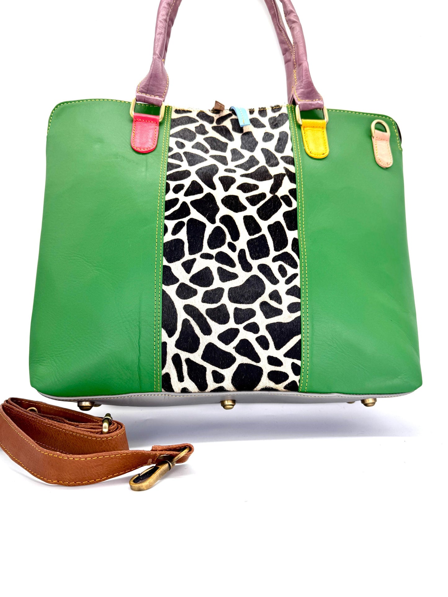 Recycled Coloured Leather 16" Laptop Tote Bag - JayKayBoutiqueOnline