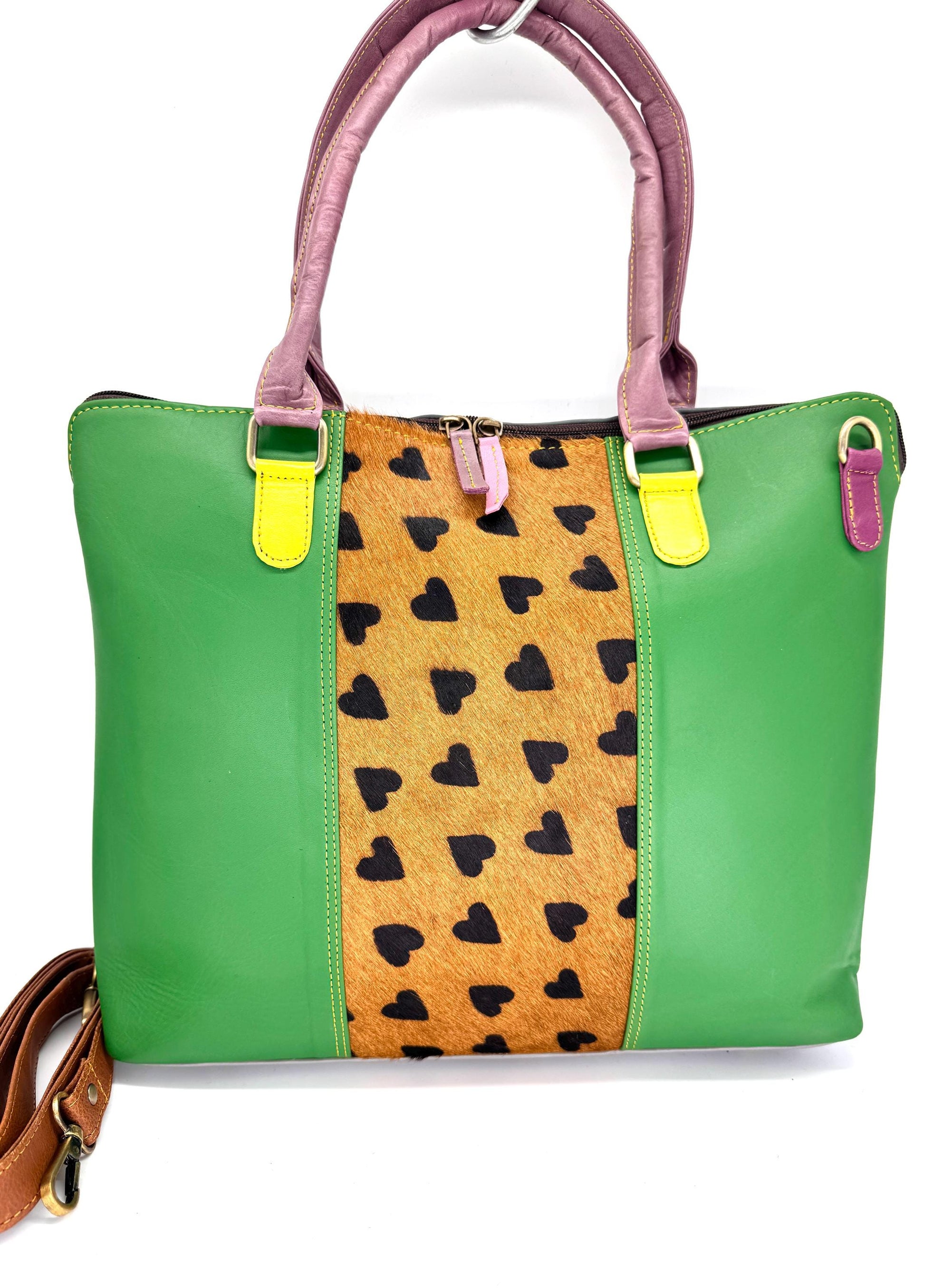 Recycled Coloured Leather 16" Laptop Tote Bag - JayKayBoutiqueOnline