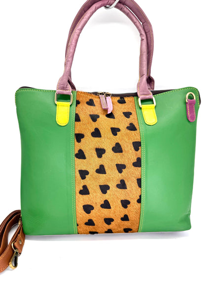 Recycled Coloured Leather 16" Laptop Tote Bag - JayKayBoutiqueOnline