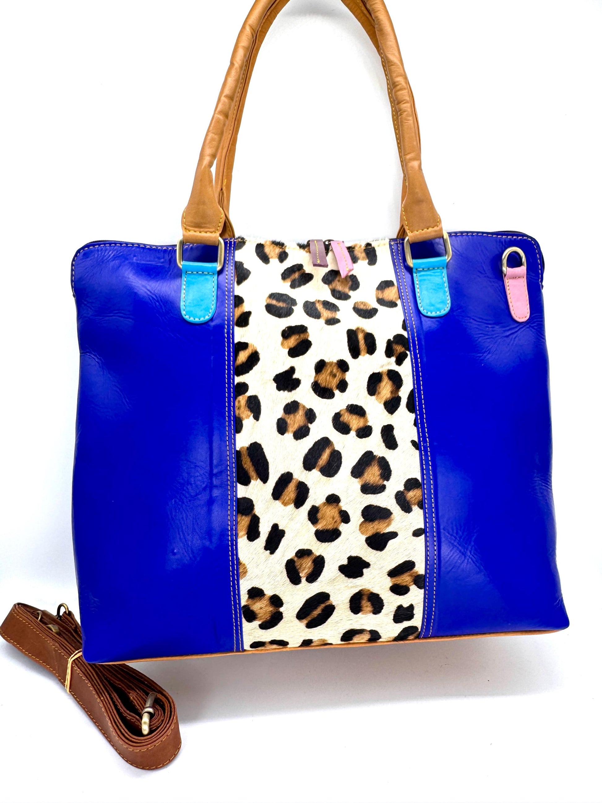 Recycled Coloured Leather 16" Laptop Tote Bag - JayKayBoutiqueOnline
