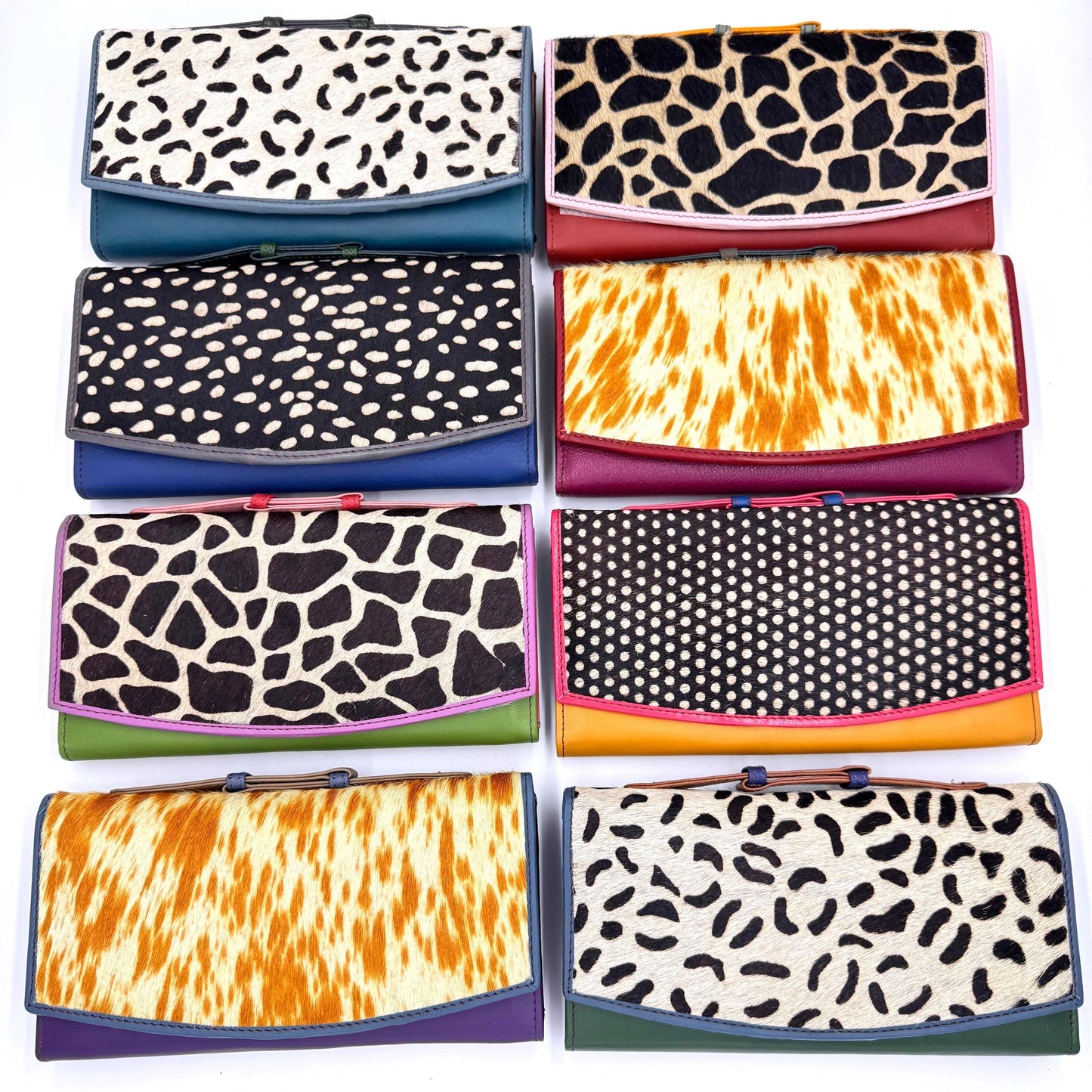Recycled Leather Animal Print Clutch Wallet - JayKayBoutiqueOnline
