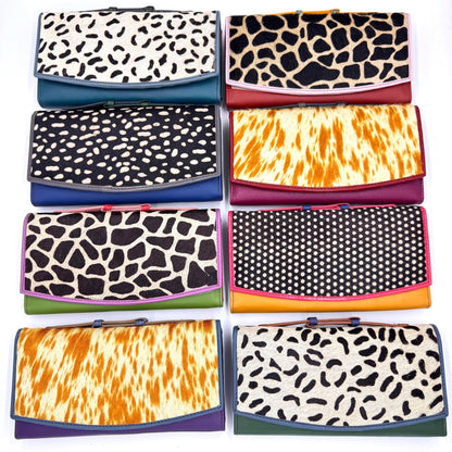 Recycled Leather Animal Print Clutch Wallet - JayKayBoutiqueOnline