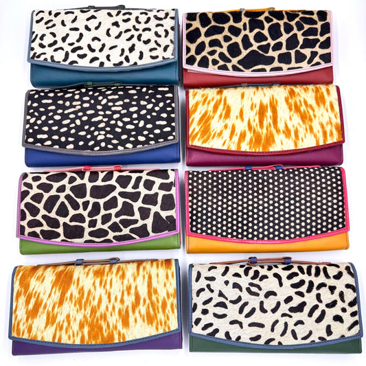 Recycled Leather Animal Print Clutch Wallet - JayKayBoutiqueOnline