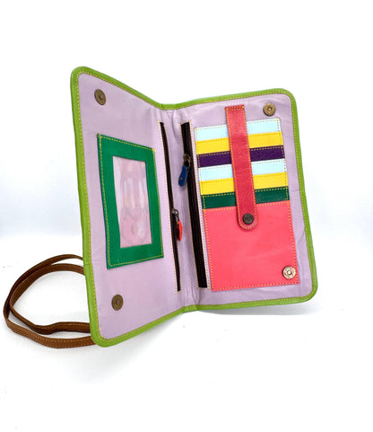 Recycled Leather Crossbody Clutch Purse - JayKayBoutiqueOnline