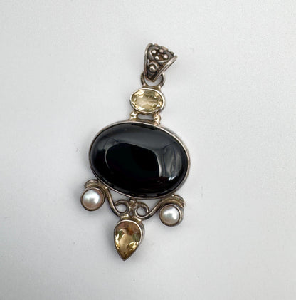 925 German Silver Gemstone Pendants – Artisan Boho Handcrafted Charm Necklace - JayKayBoutiqueOnline