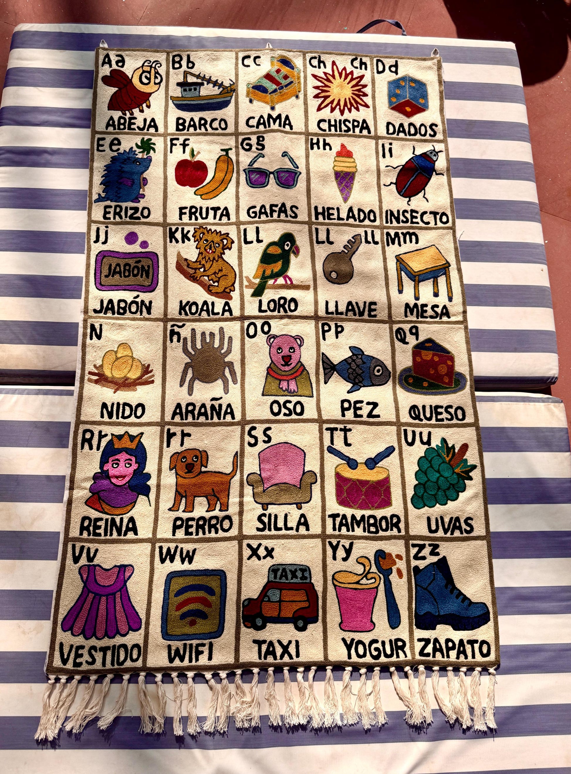 Handmade Portuguese Alphabet Tapestry for Babies and Kids - JayKayBoutiqueOnline