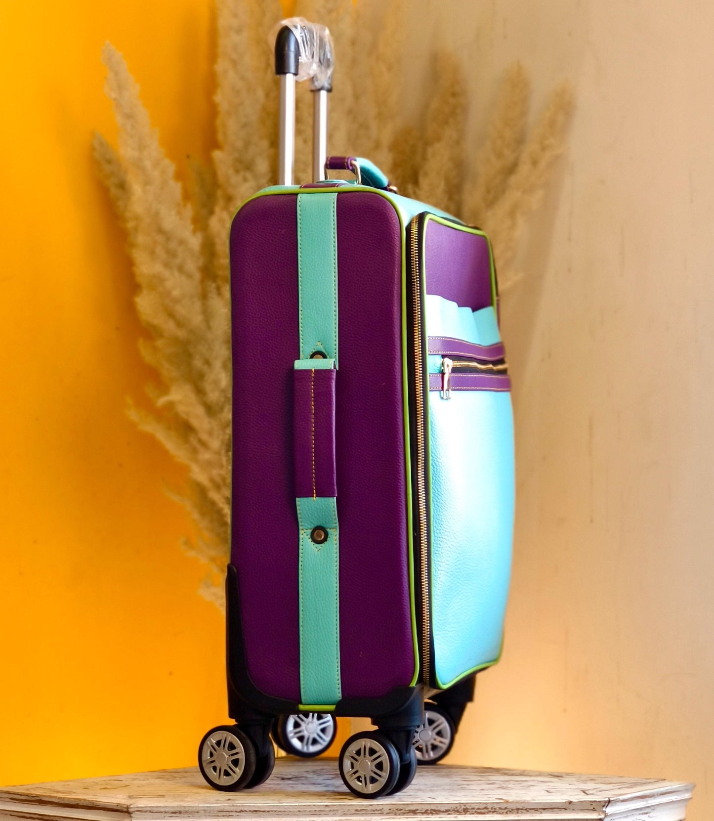 Recycled Leather Cabin Suitcase - JayKayBoutiqueOnline