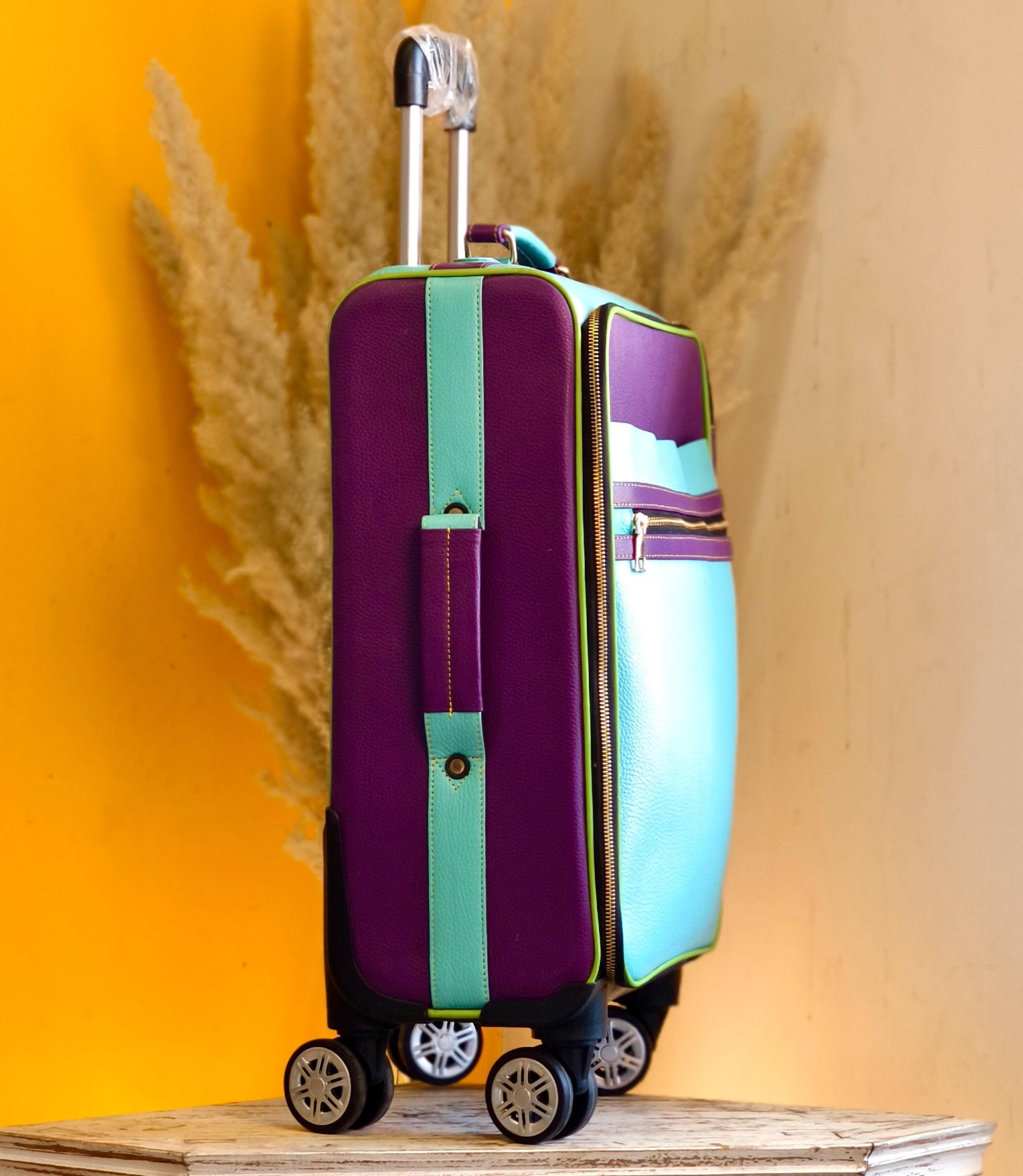 Recycled Leather Cabin Suitcase - JayKayBoutiqueOnline