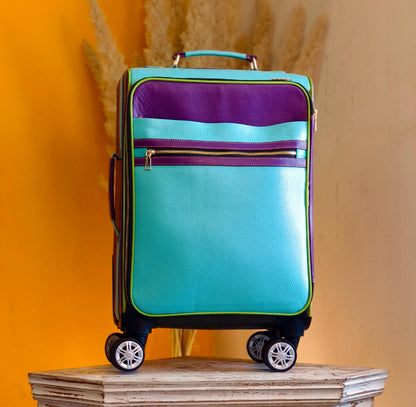 Recycled Leather Cabin Suitcase - JayKayBoutiqueOnline
