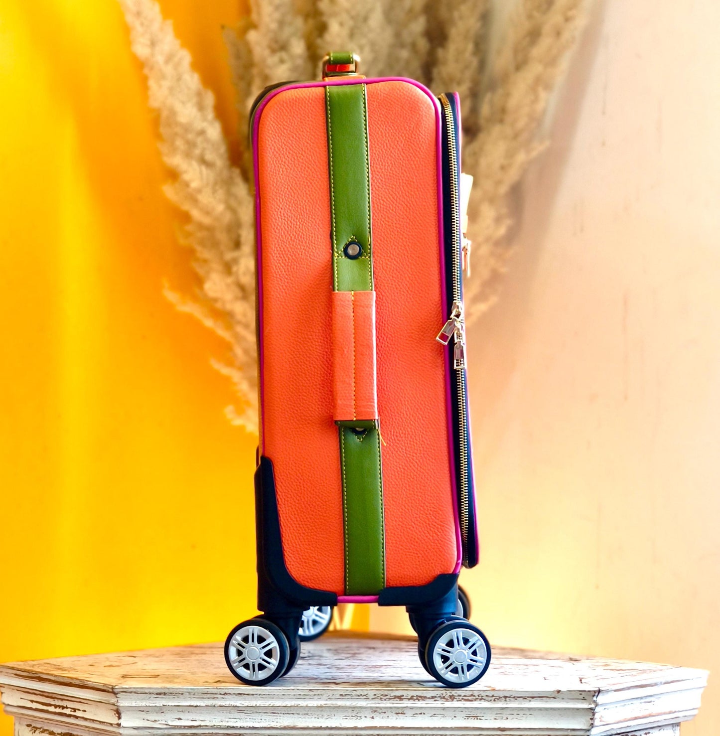 Recycled Leather Cabin Suitcase - JayKayBoutiqueOnline