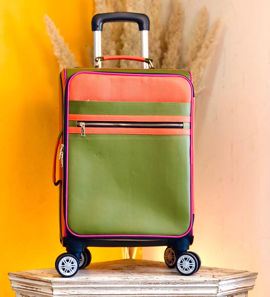 Recycled Leather Cabin Suitcase - JayKayBoutiqueOnline