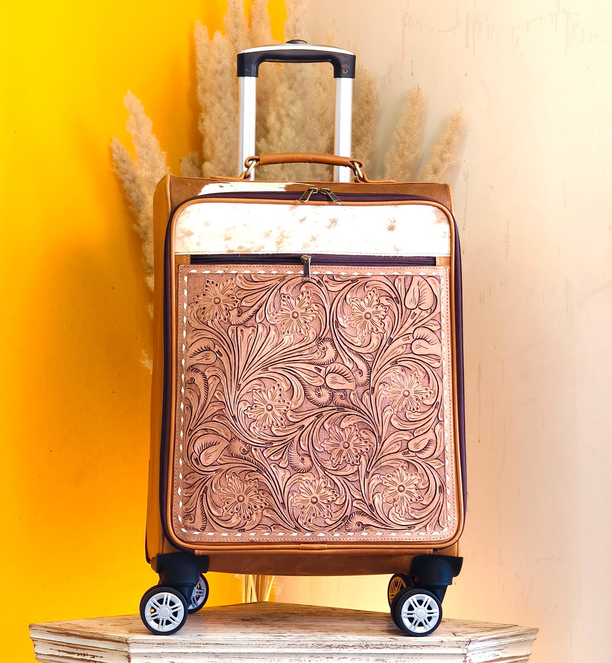 Handmade Leather Suitcase - JayKayBoutiqueOnline