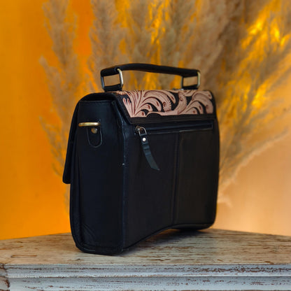 Moon Hand Tooled Full Grain Leather Bag - JayKayBoutiqueOnline
