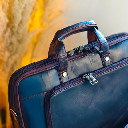 Leather 17.5" Laptop Briefcase Satchel Bag - JayKayBoutiqueOnline